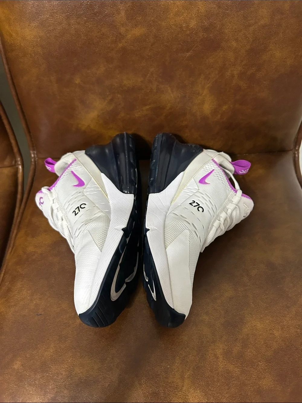Nike  Air270 Sneakers - White with Purple Accents